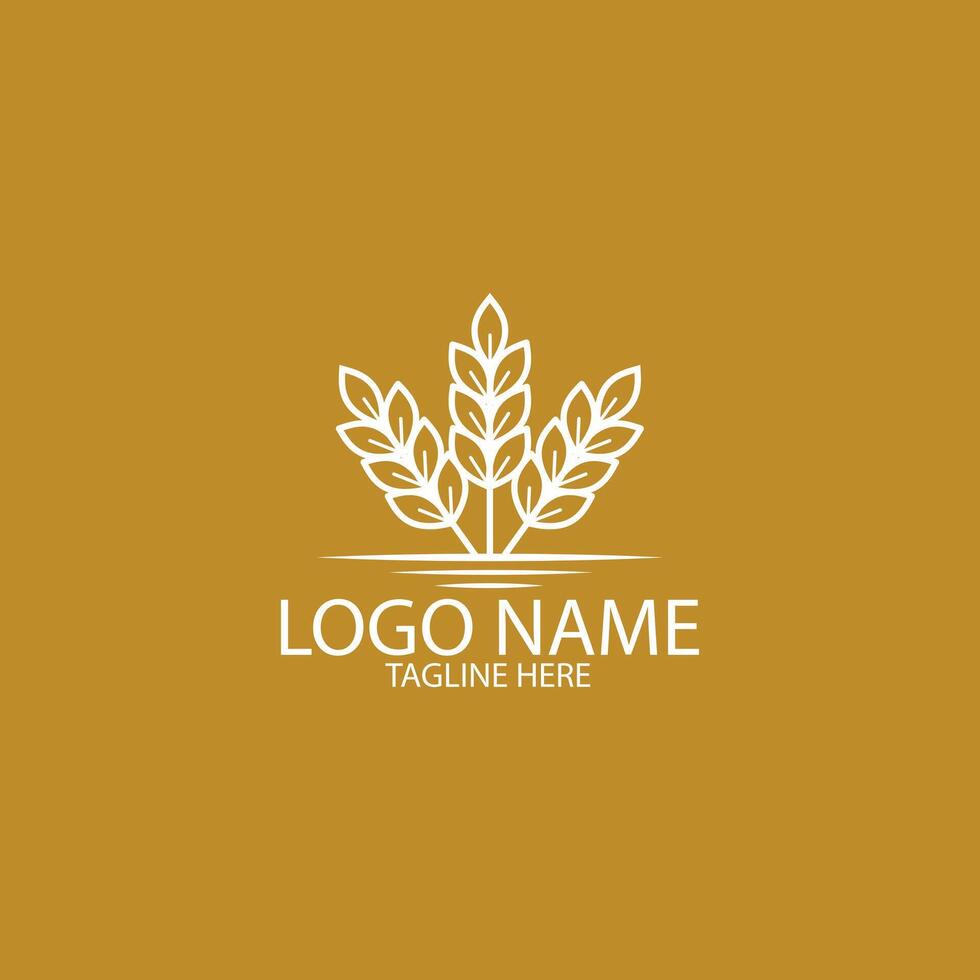 three stalks of wheat logo logo design vector