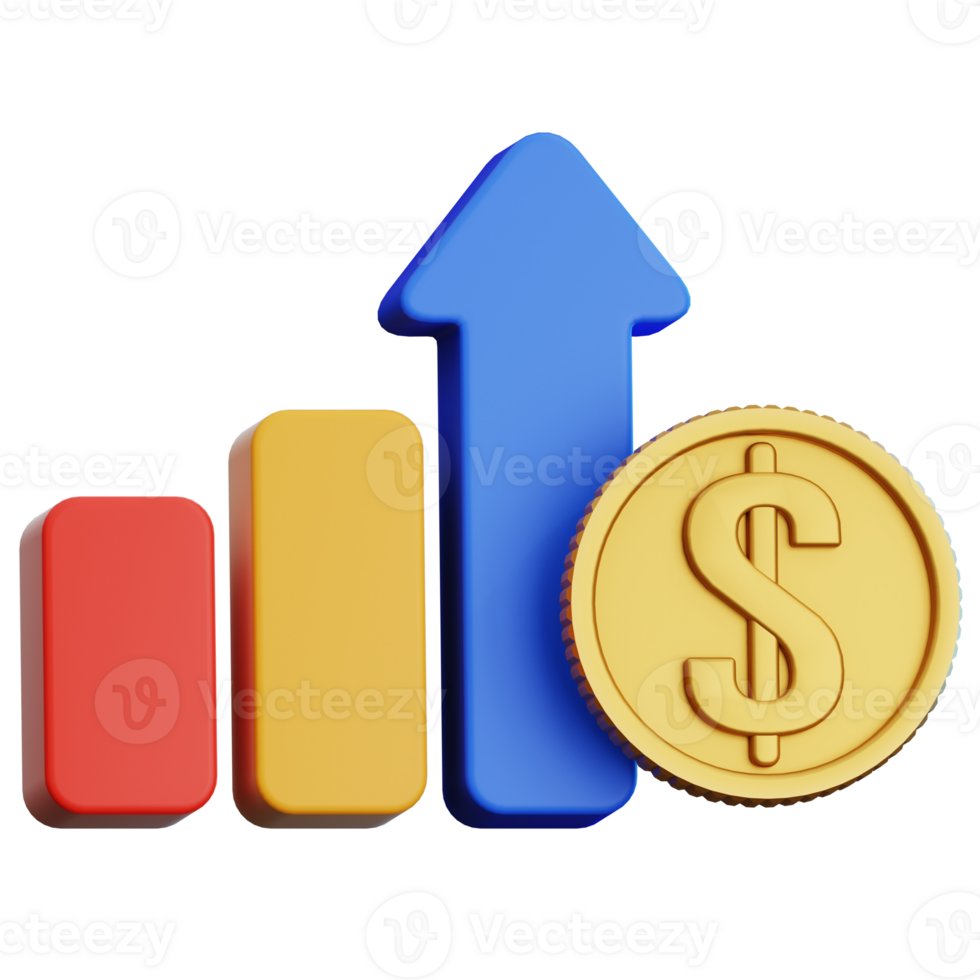 Growth 3D Illustration for web, app, infographic, etc png