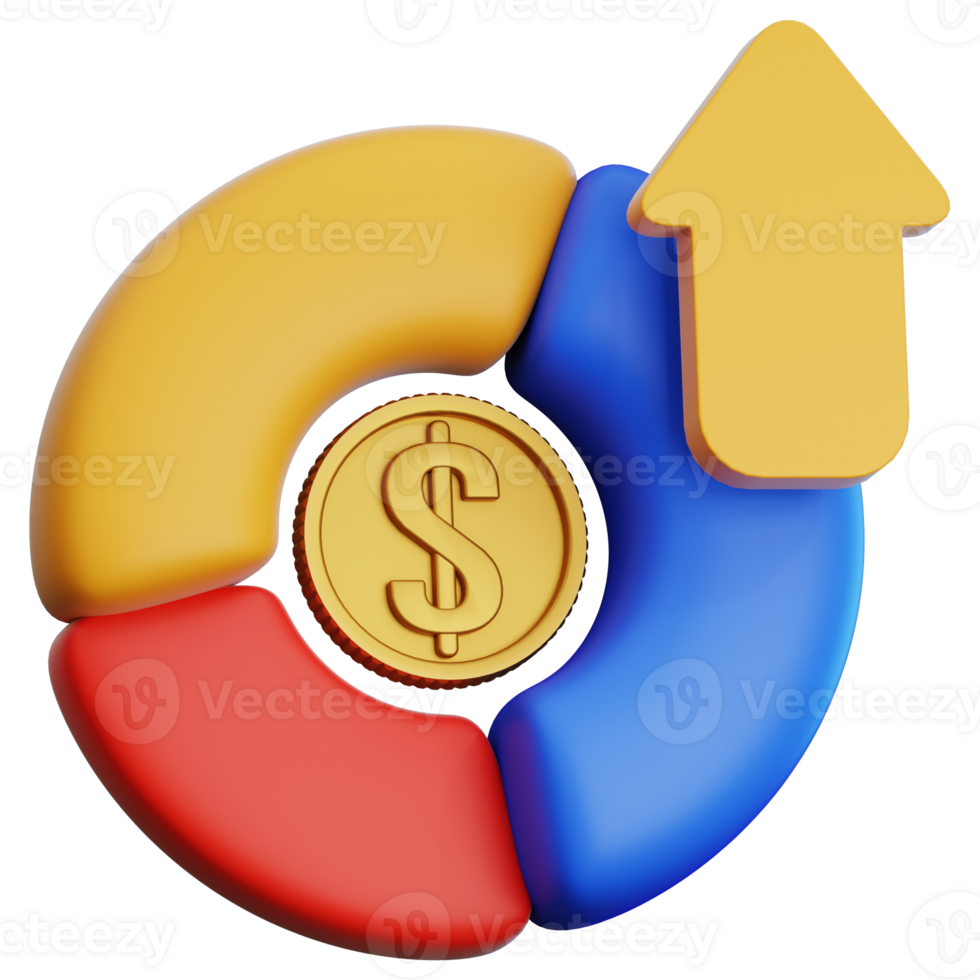 investimento 3d illustrazione per ragnatela, app, infografica, eccetera png