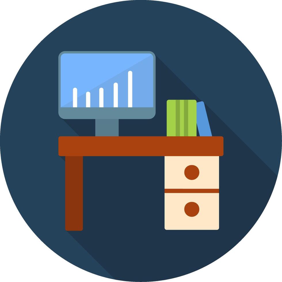 Office Desk Vector Icon