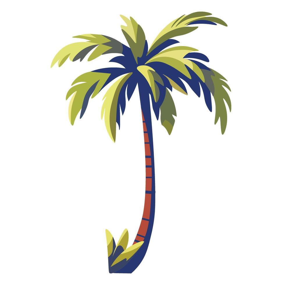 Vector illustration, flat style. Exotic, tropical palm.