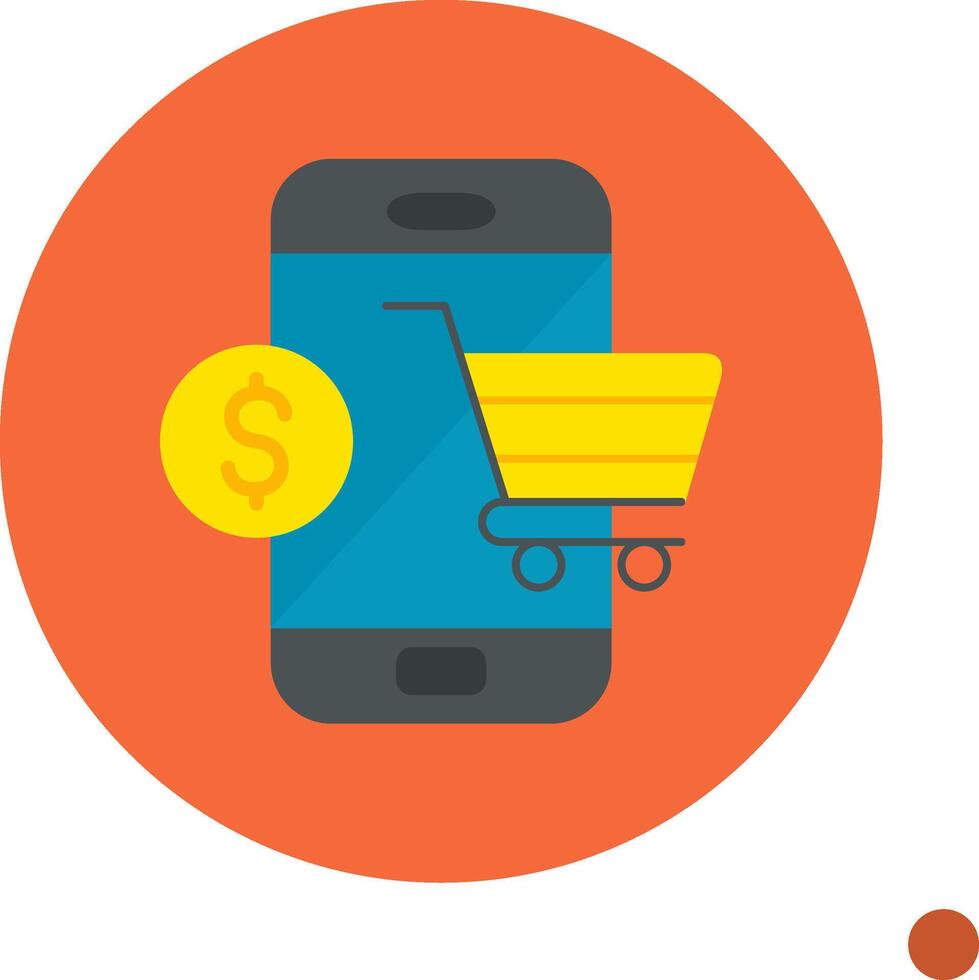 Mobile Online Shopping Vector Icon