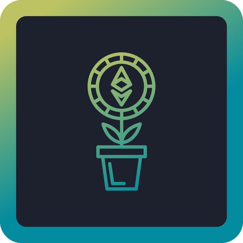 Ethereum Plant Pot Vector Icon