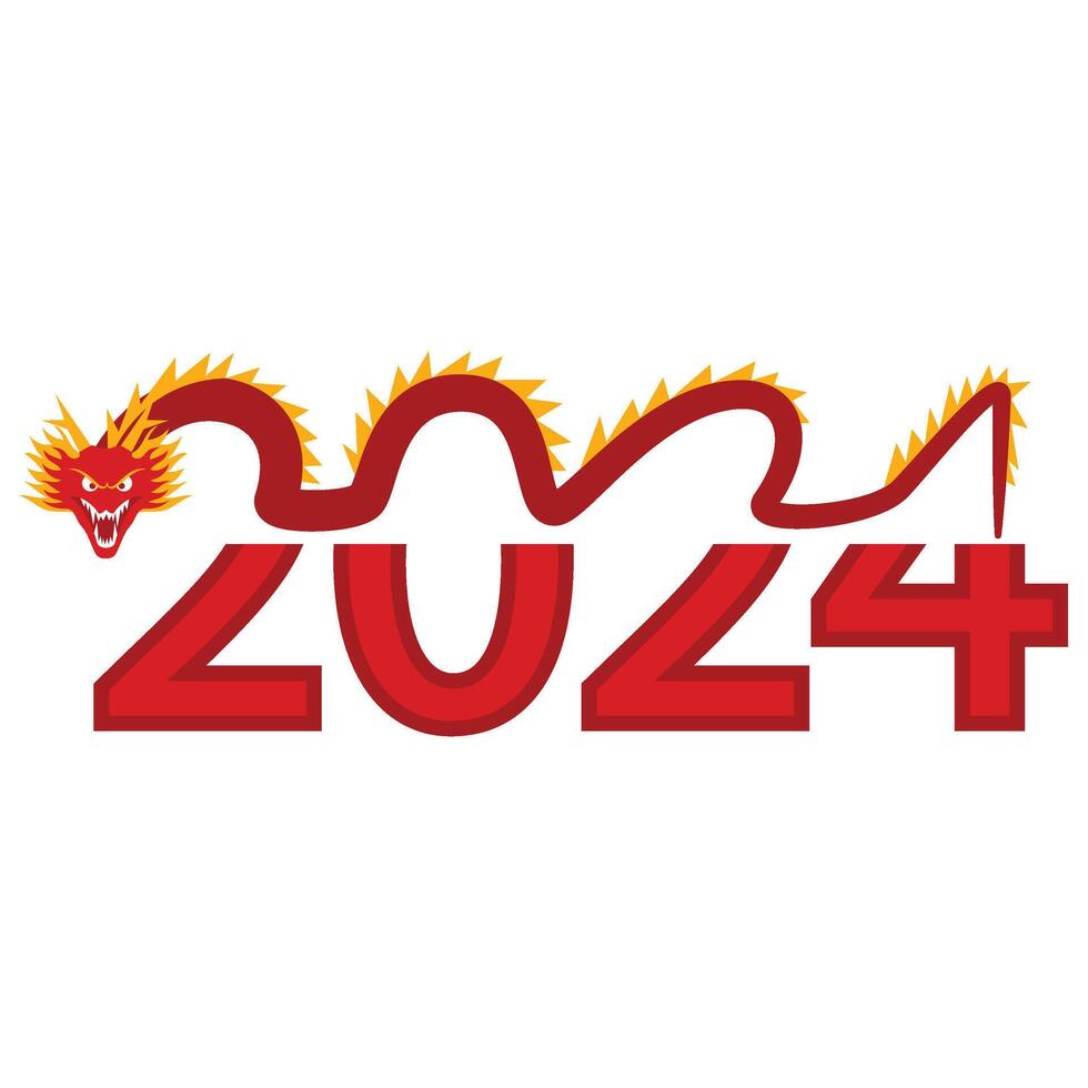 2024 chino nuevo año tipografía vector