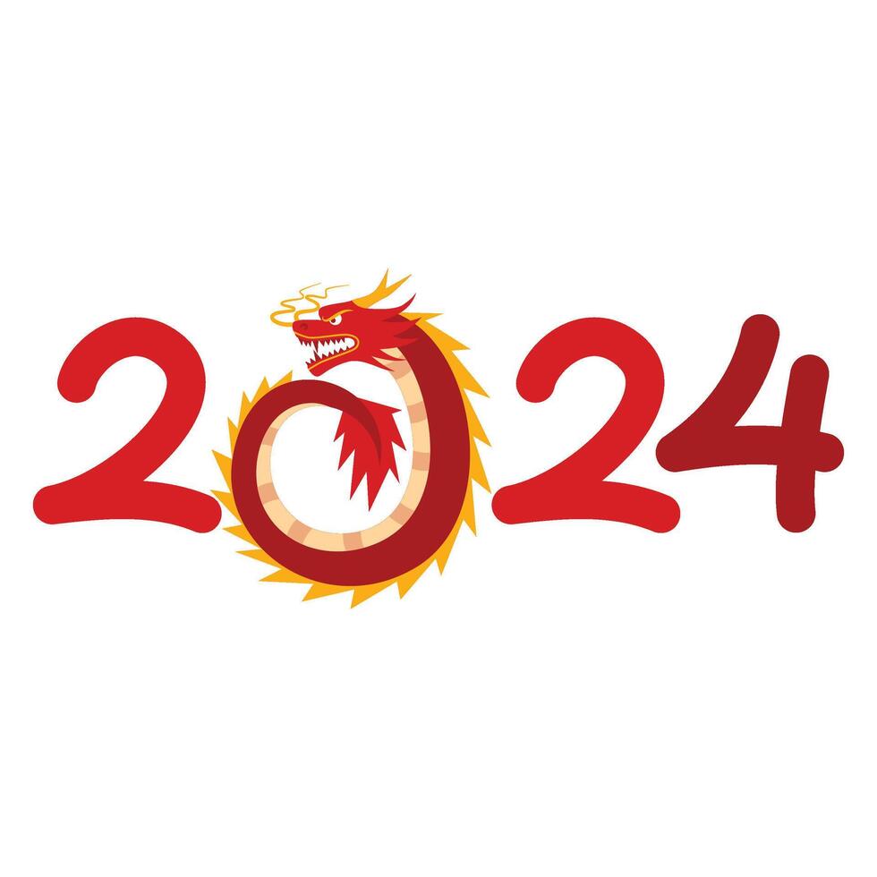 2024 chino nuevo año tipografía vector