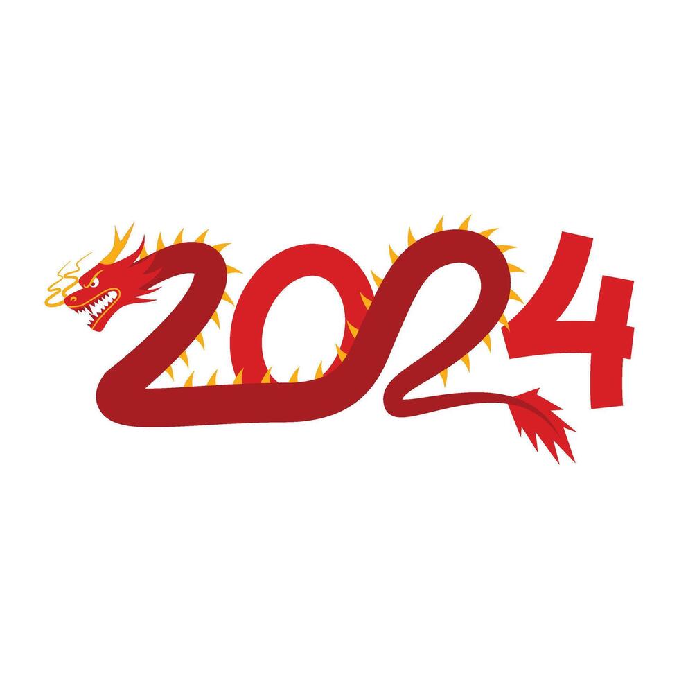 2024 Chinese New Year Typography vector