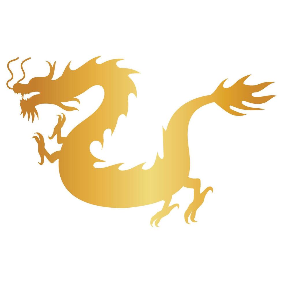 Golden Dragon Silhouette vector