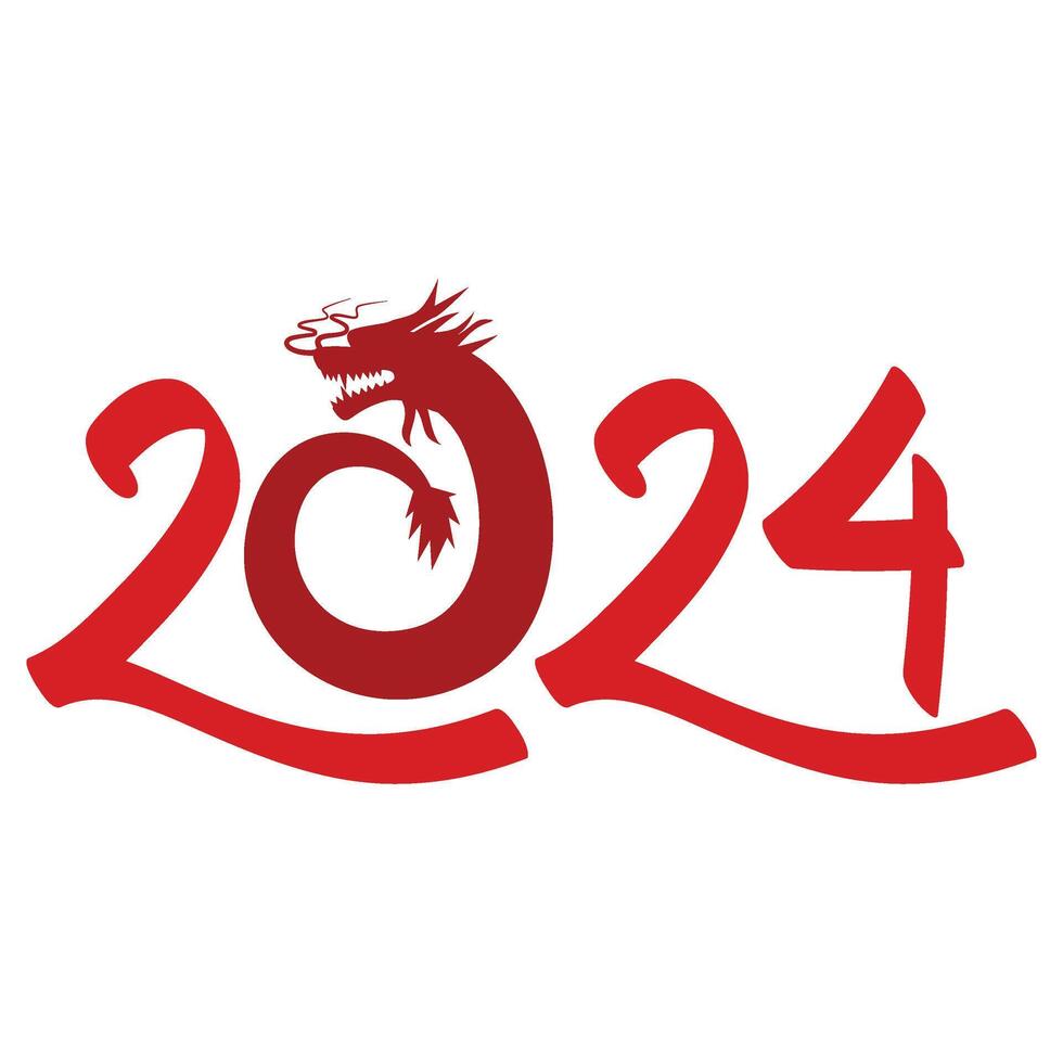 2024 chino nuevo año tipografía vector