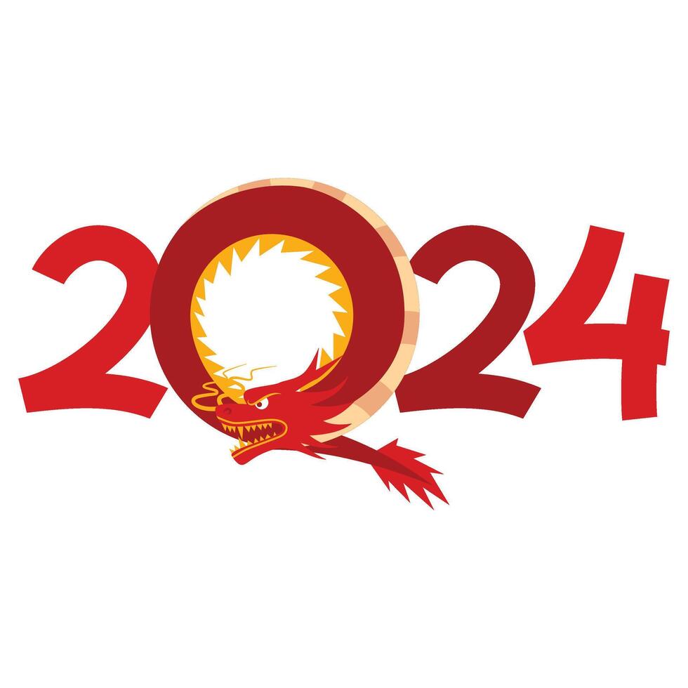 2024 chino nuevo año tipografía vector