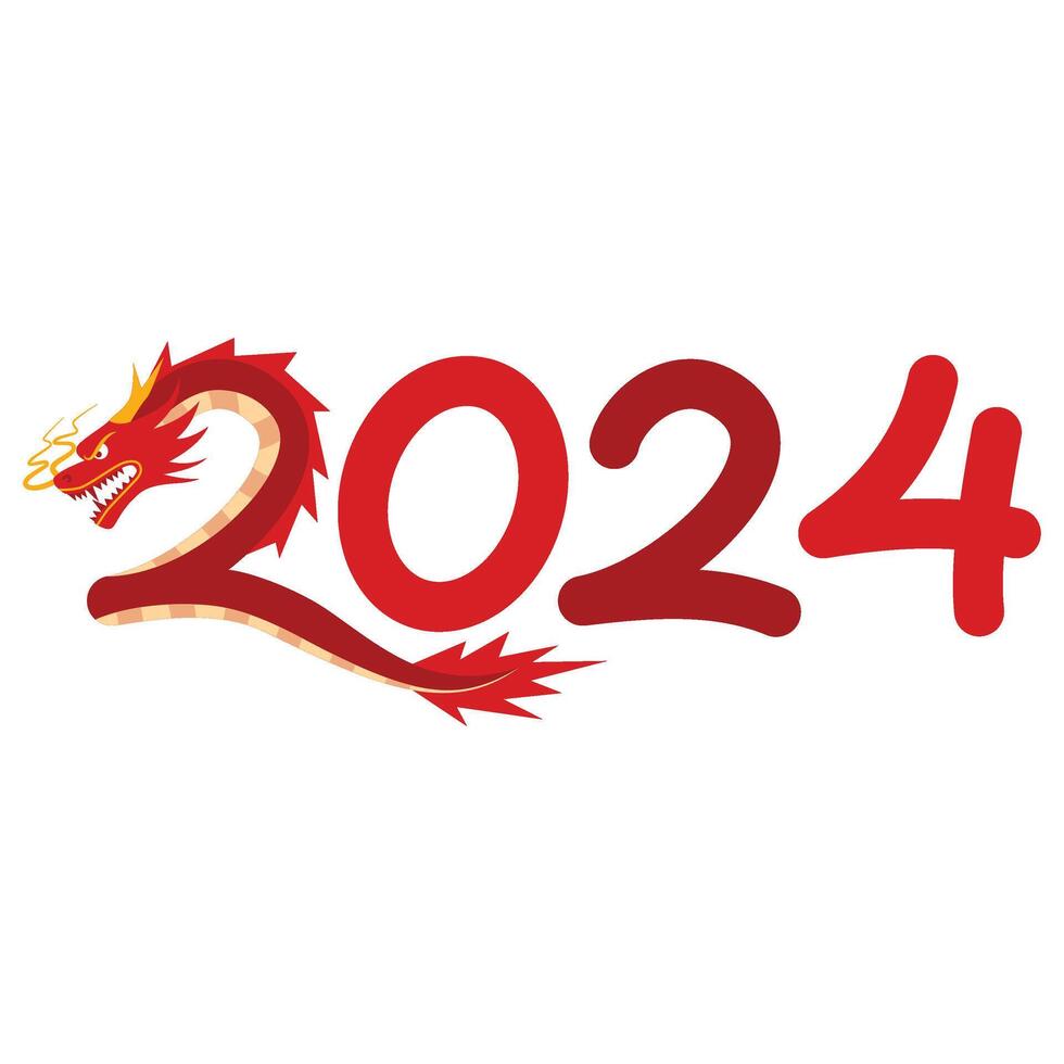 2024 chino nuevo año tipografía vector