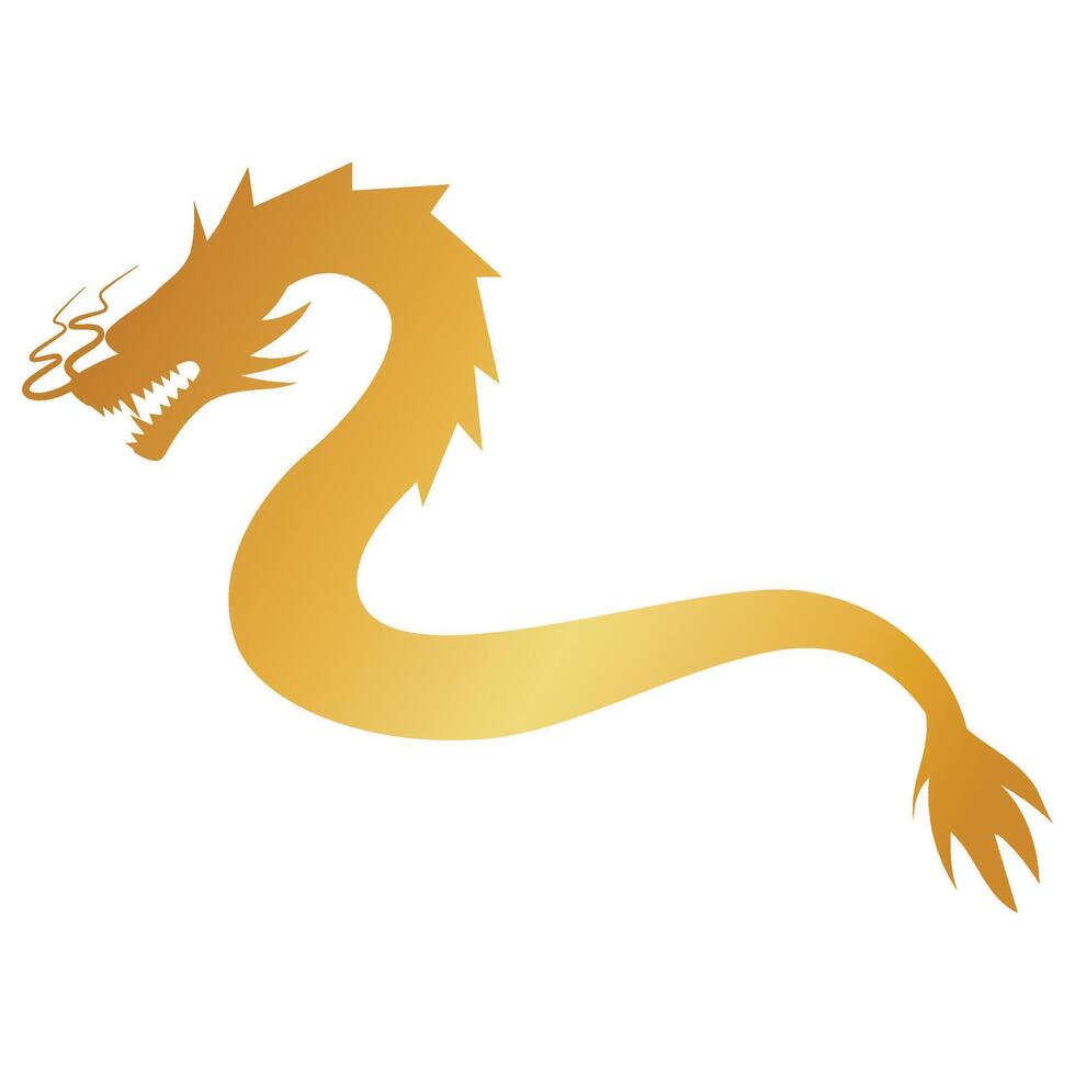 Golden Dragon Silhouette vector