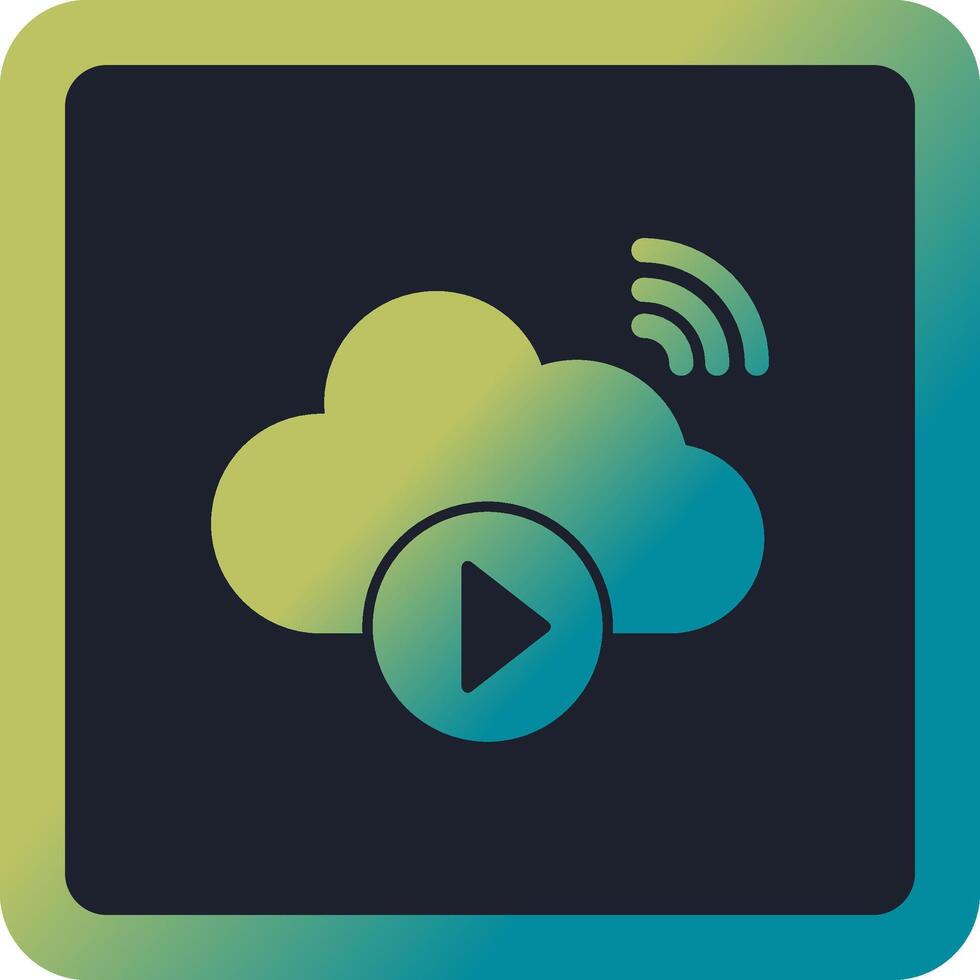 Cloud Vedio Playing Vector Icon