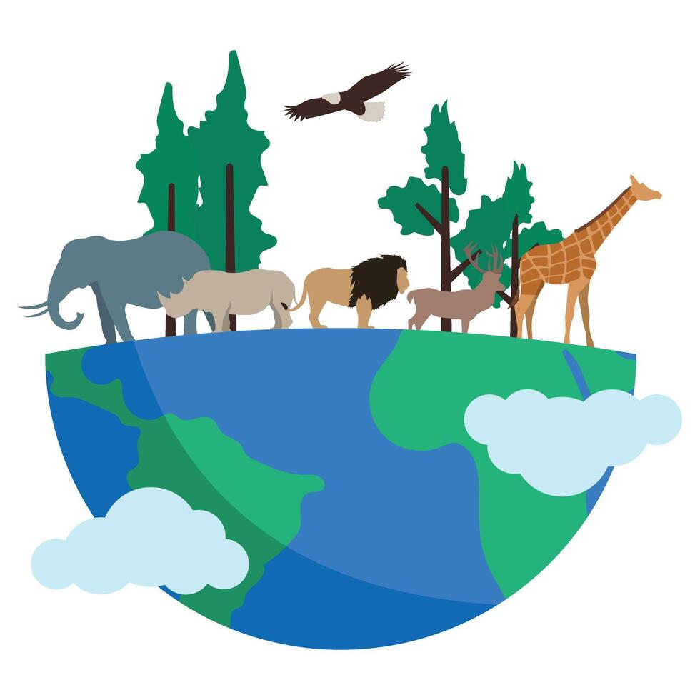 World Wildlife Day Illustration vector