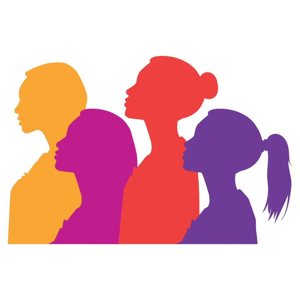 International Women's Day Silhouette vector