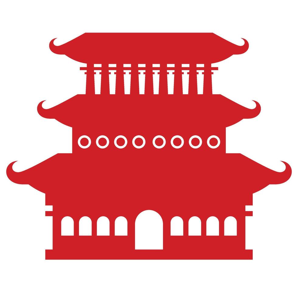 Silhouette of Chinese Building vector