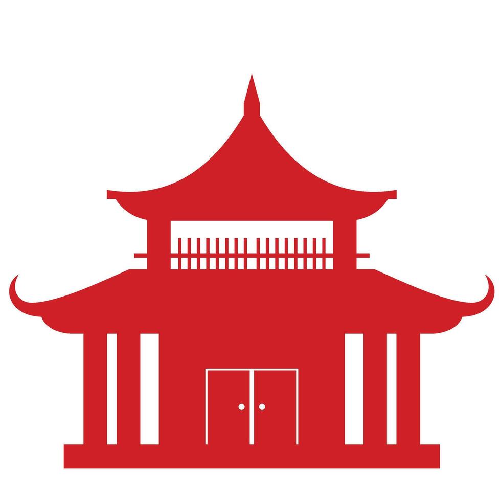 Silhouette of Chinese Building vector