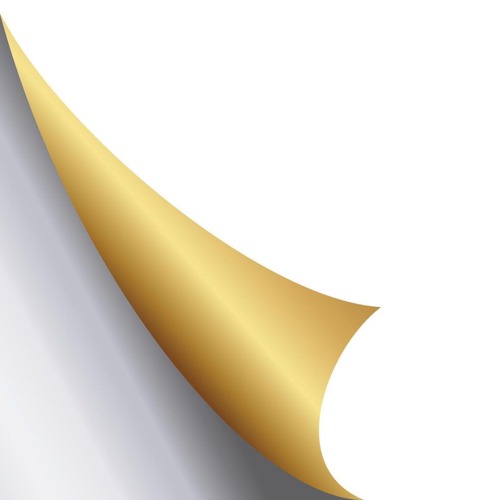 Golden Curled Corner Paper vector