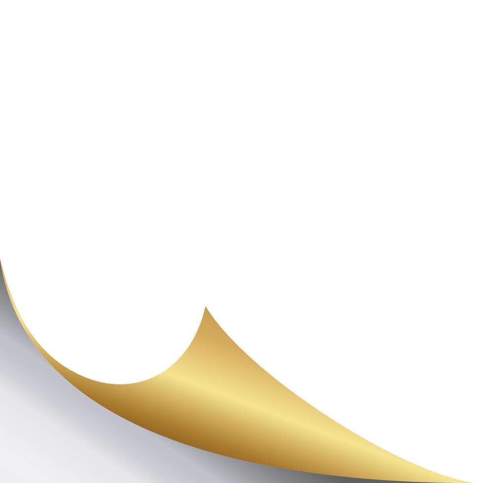 Golden Curled Corner Paper vector