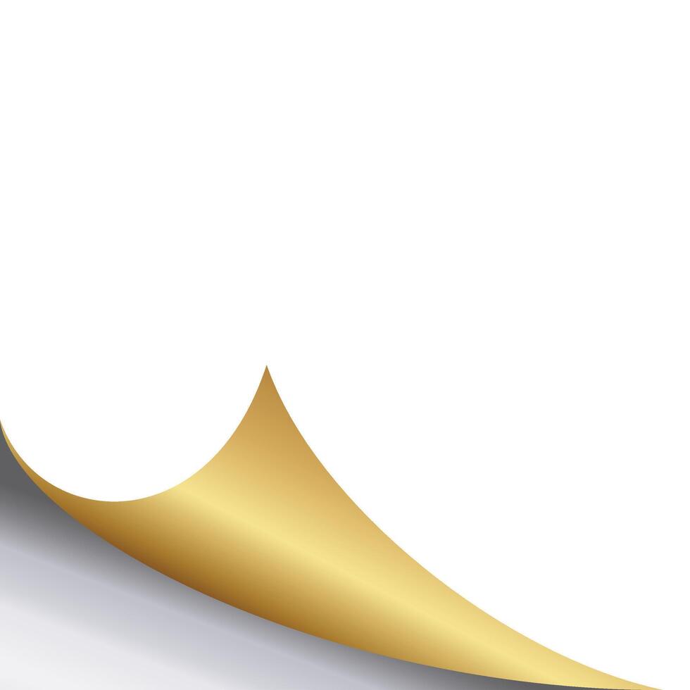 Golden Curled Corner Paper vector