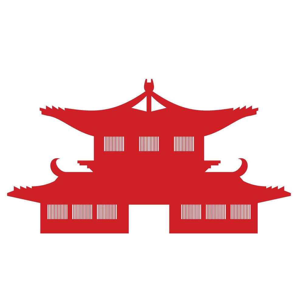 Silhouette of Chinese Building vector