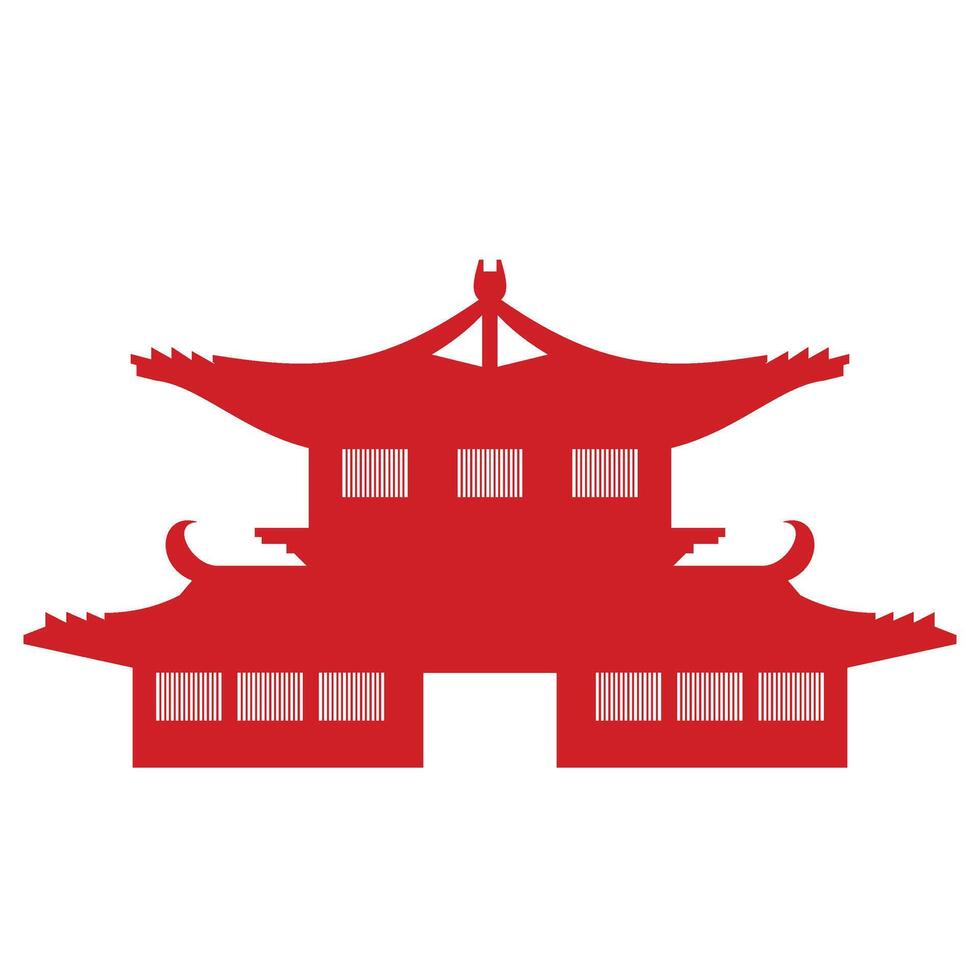 Silhouette of Chinese Building vector