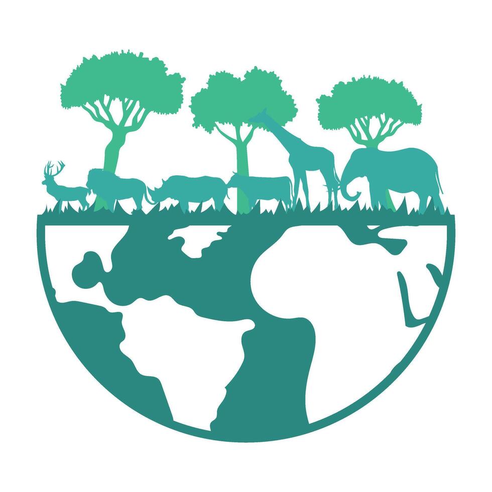 World Wildlife Day Silhouette vector