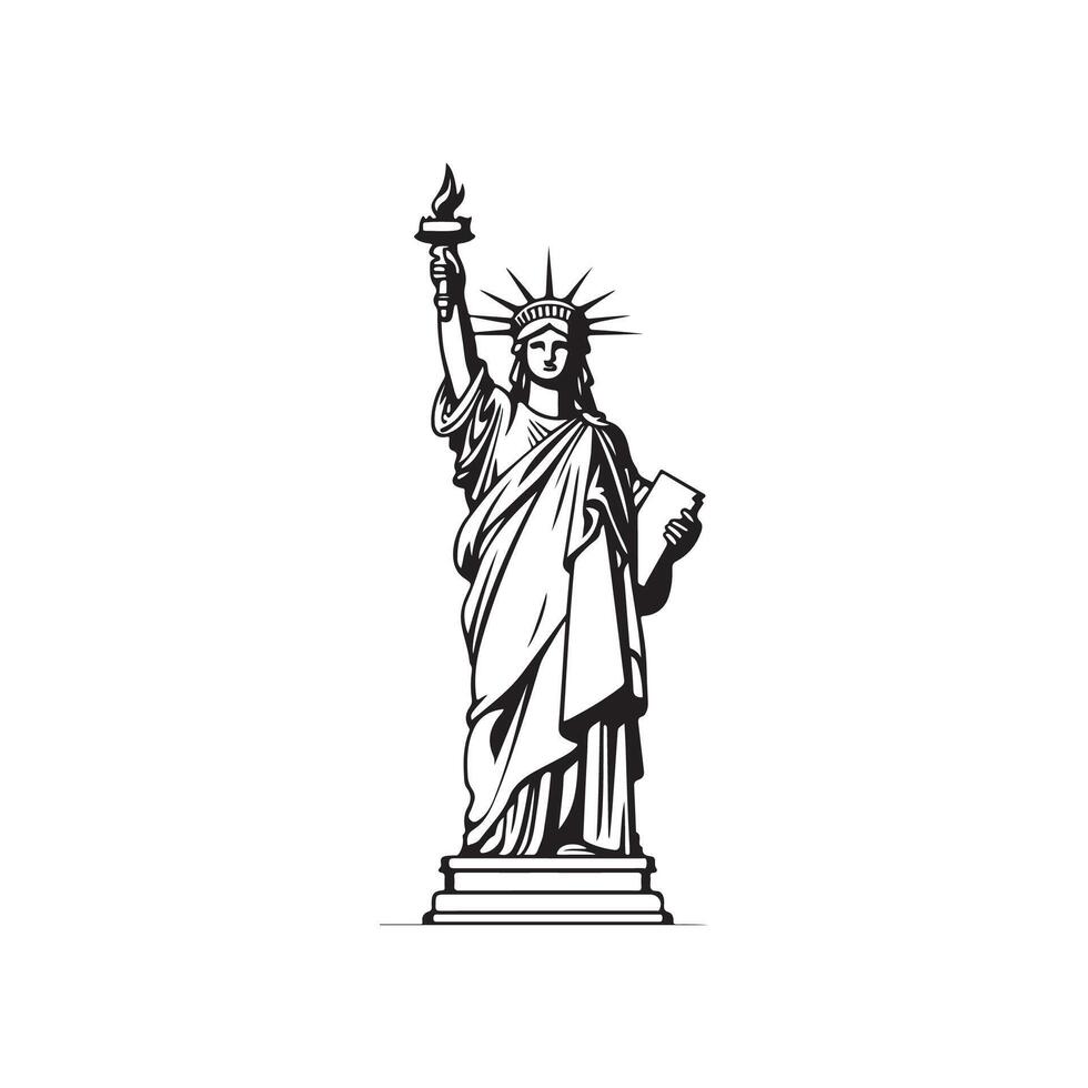 Statue of Liberty graphic illustration. American symbol vector