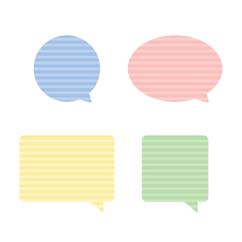 Blank cute colorful speech bubble icons. Vector illustration.