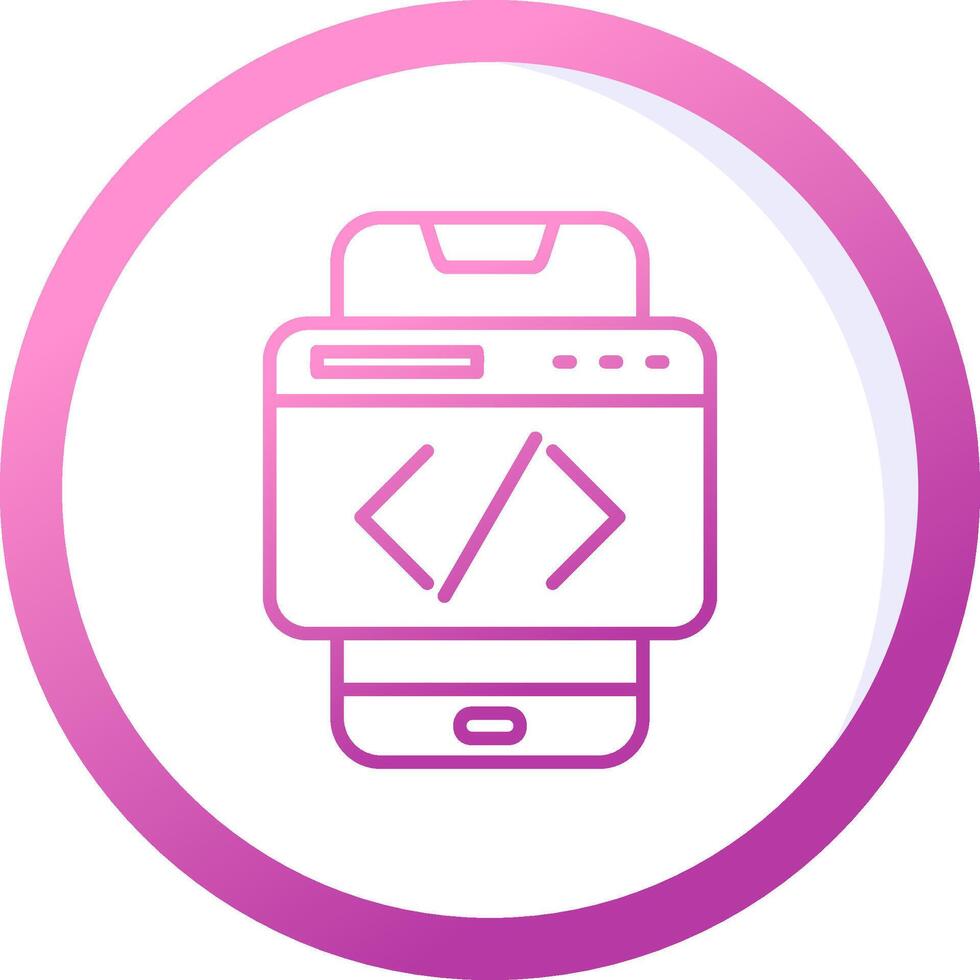 Smartphone Coding Vector Icon