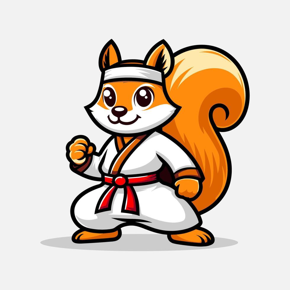 cool and cute squirrel cartoon mascot vector