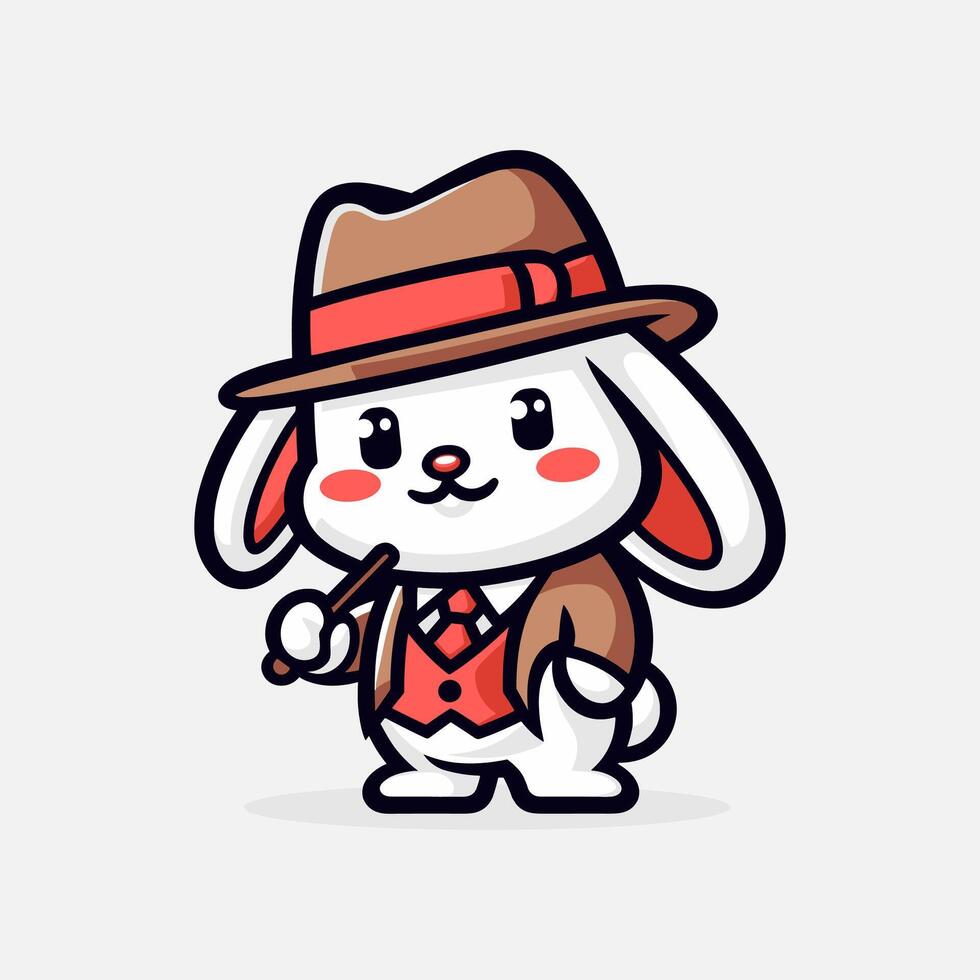 cute hamster cartoon mascot with retro style vector