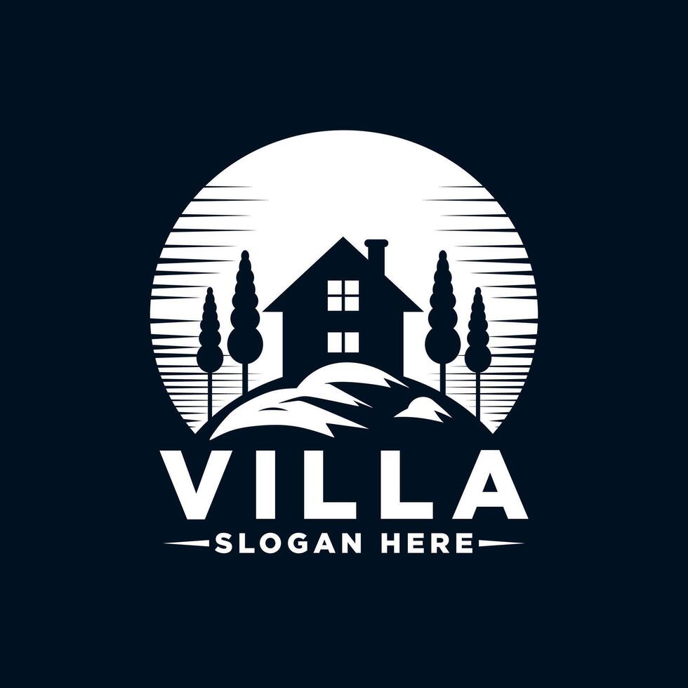 villa logo design vector