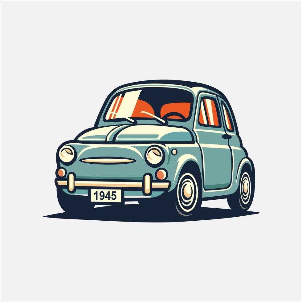 Clásico retro linda coche diseño vector