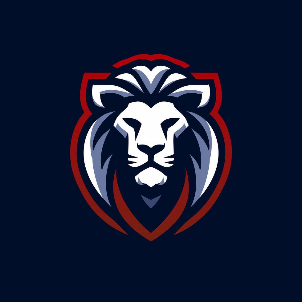 lion esport logo design vector