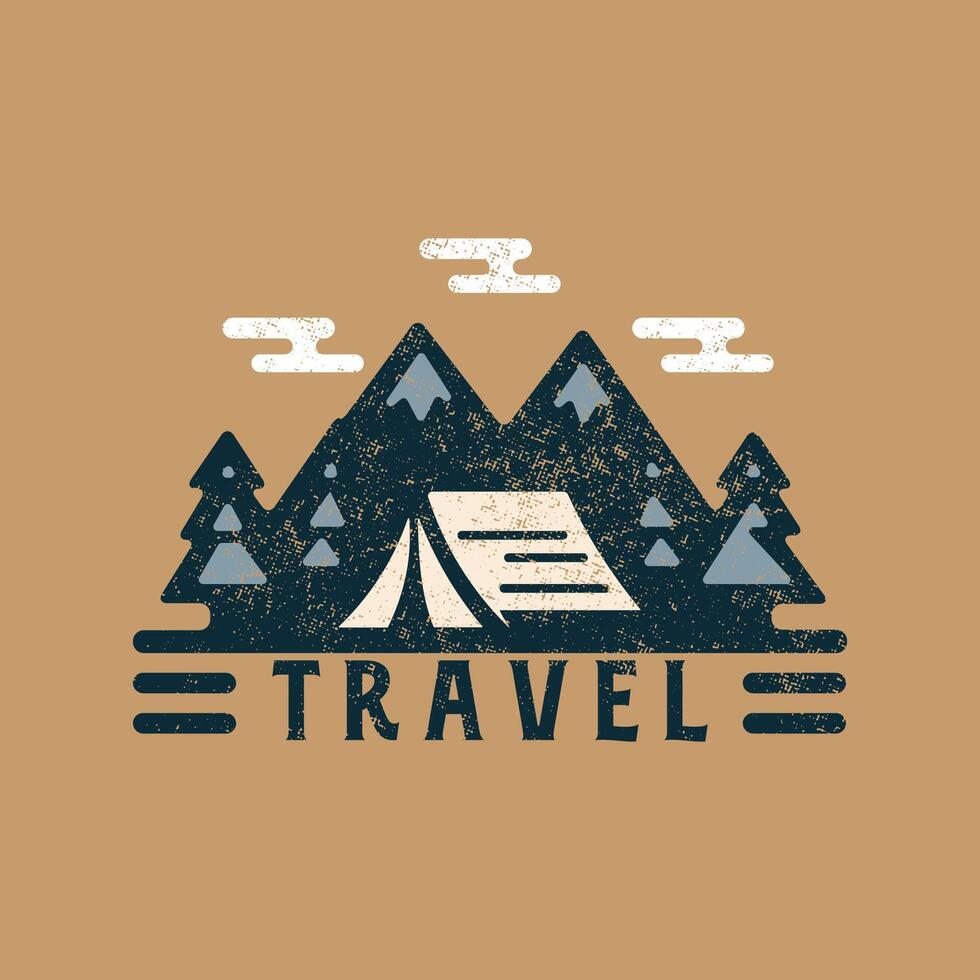 outdoor mountain illustration . travel illustration design vector