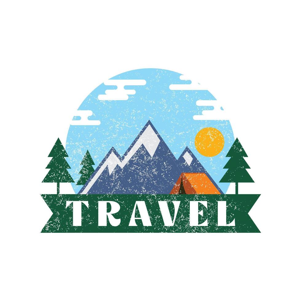 modern vintage retro of summer adventure badge logo for tshirt printing vector
