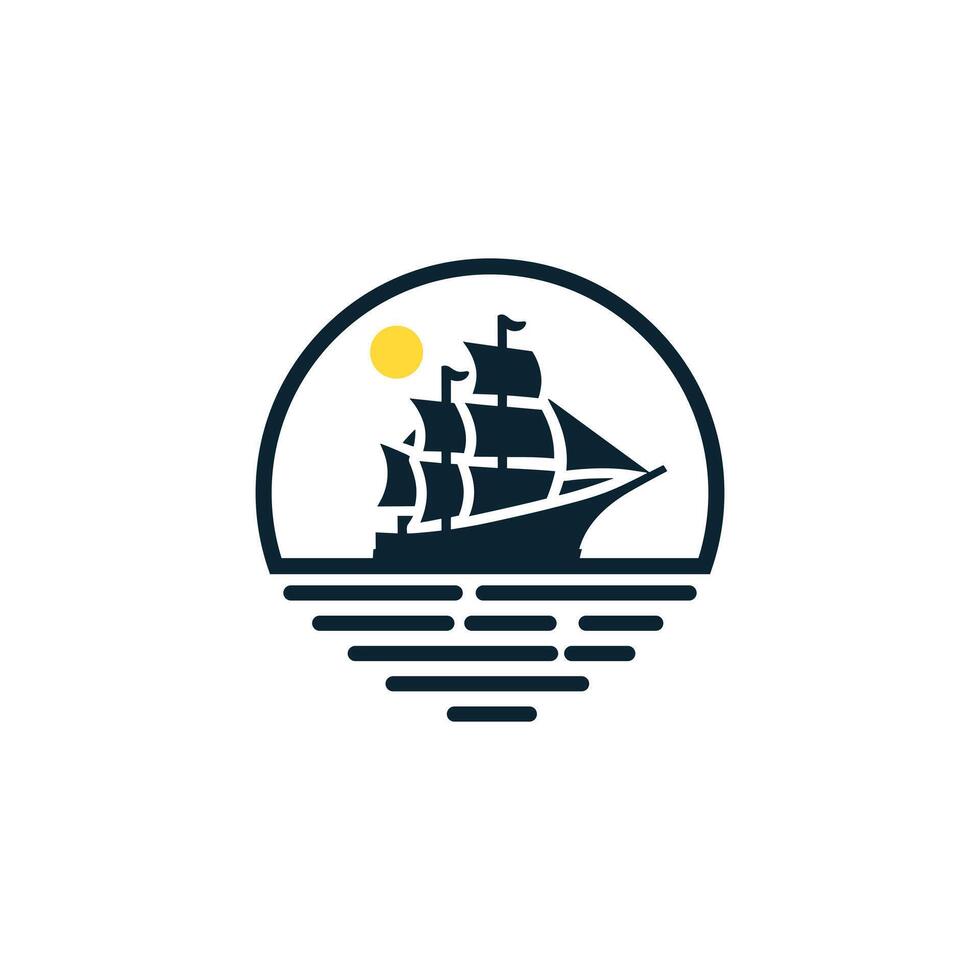 ship logo design vector