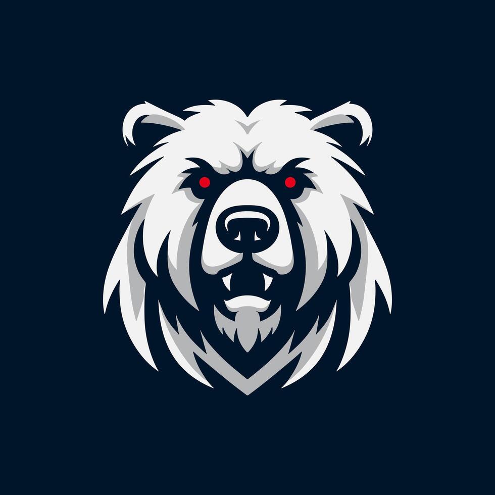 awesome bear esport logo design vector