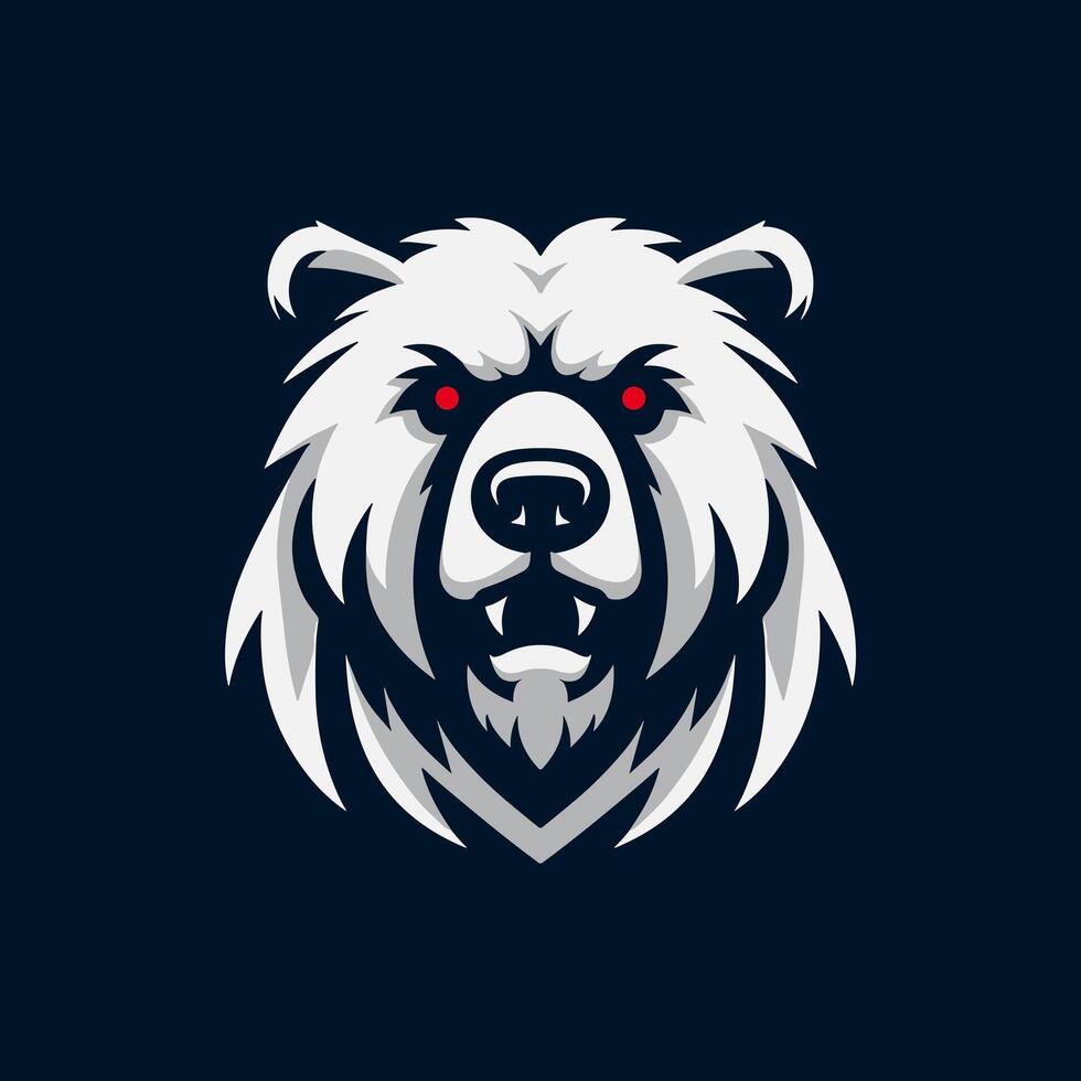 awesome bear esport logo design vector