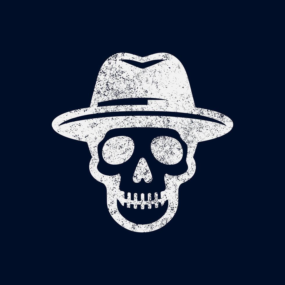 Skull logo Design Template Idea with grunge texture vector