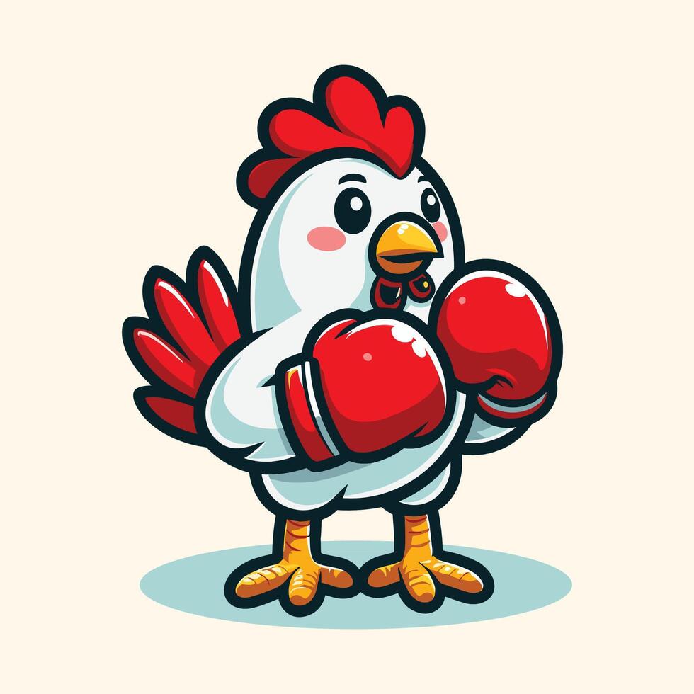 cool and cute chicken mascot vector