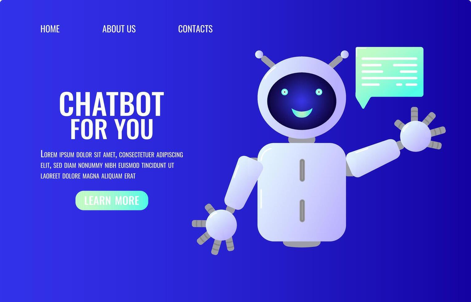 Chatbot assistant form robot with ai 3d vector