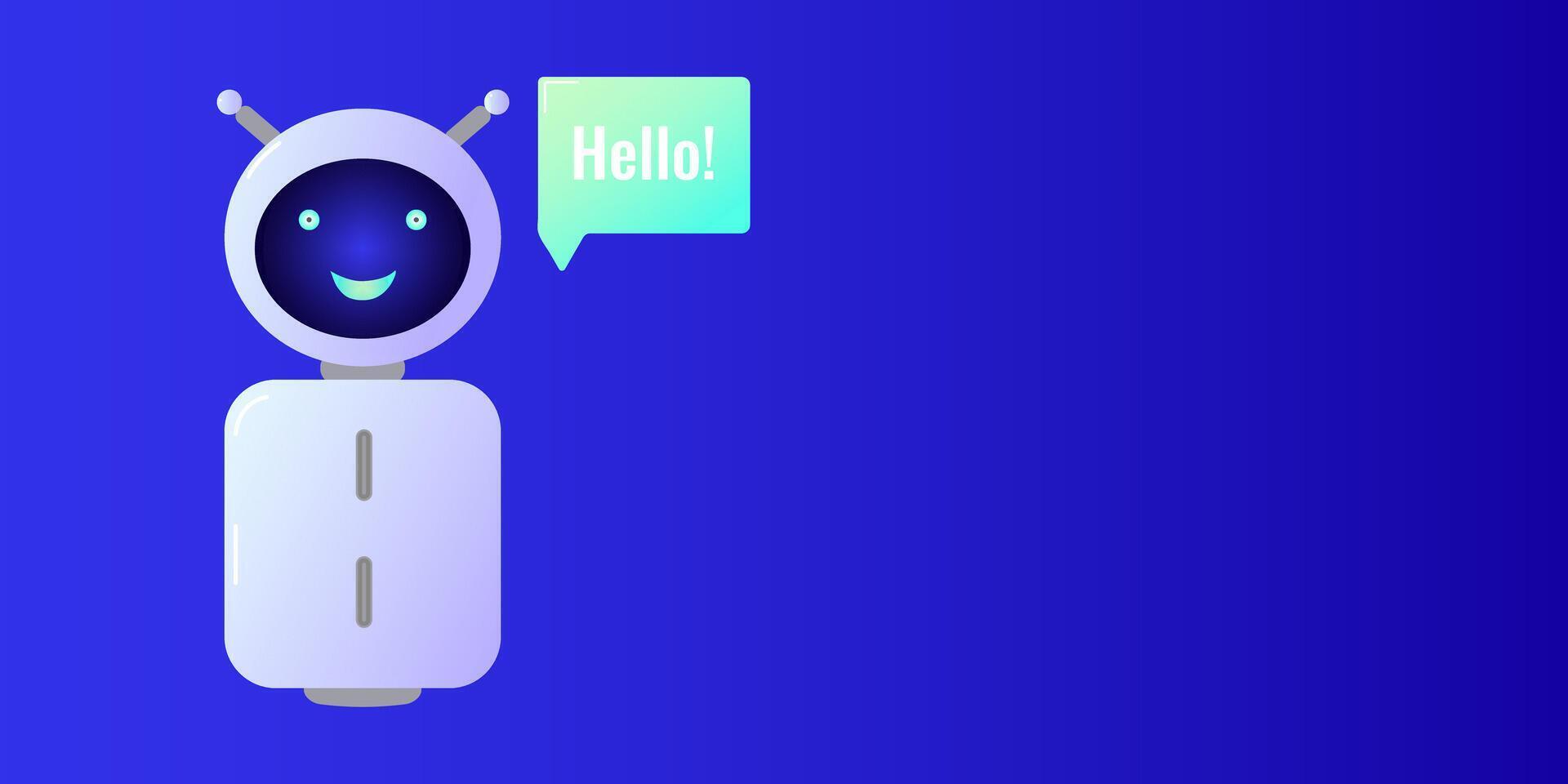 Chatbot assistant form robot with ai 3d vector