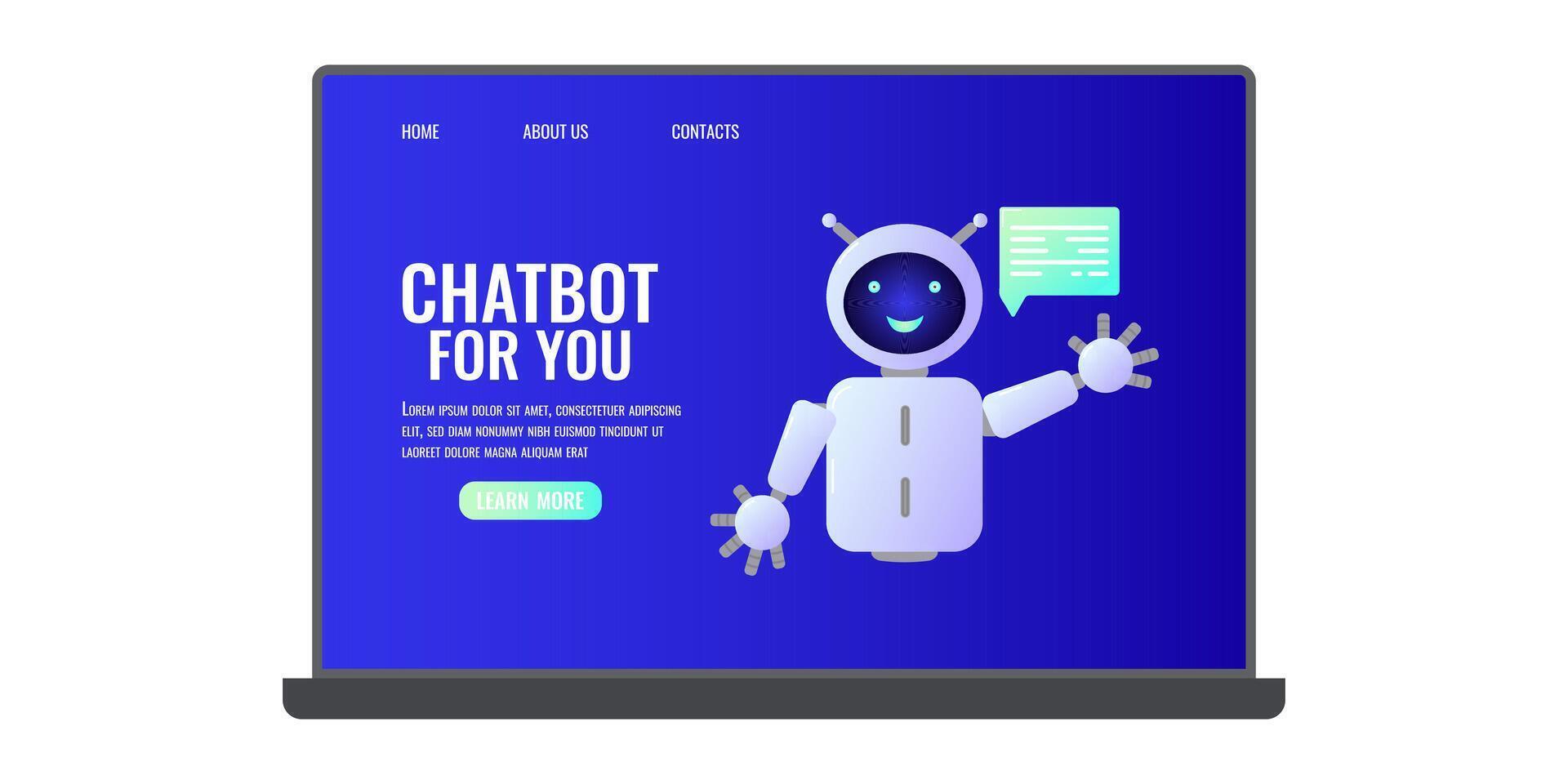 Chatbot assistant form robot with ai 3d vector