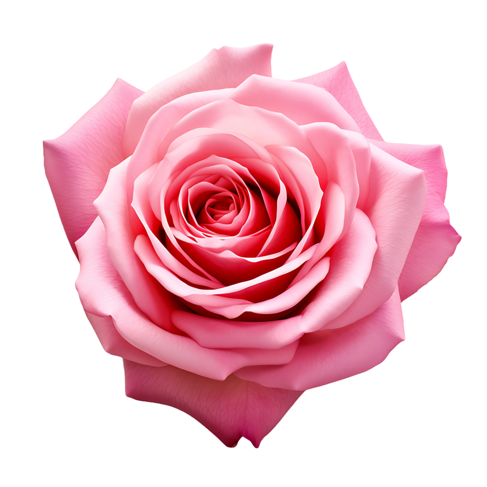 AI generated Transparent Fresh Pink Rose on a Clear Surface png