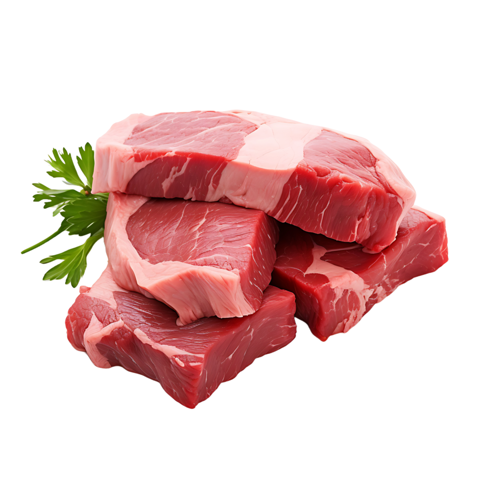 AI generated Transparent Raw Meat on a Clear Surface png