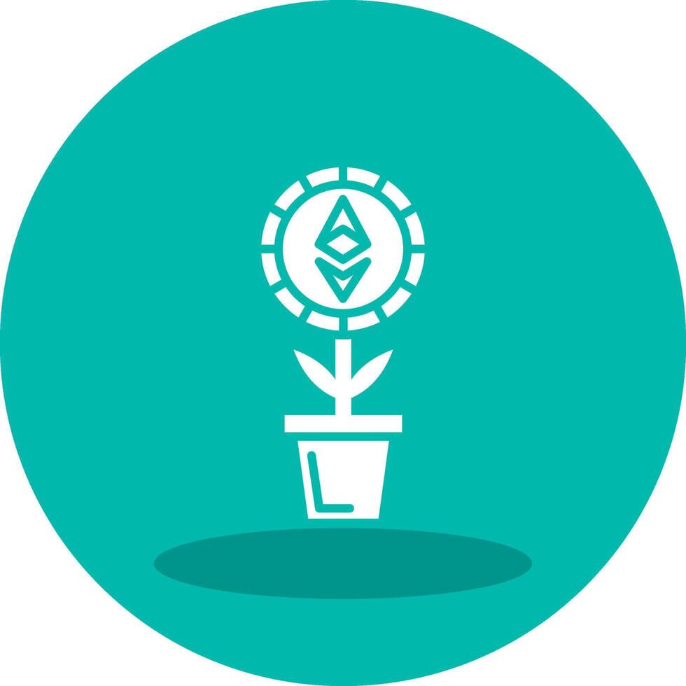 Ethereum Plant Pot Vector Icon
