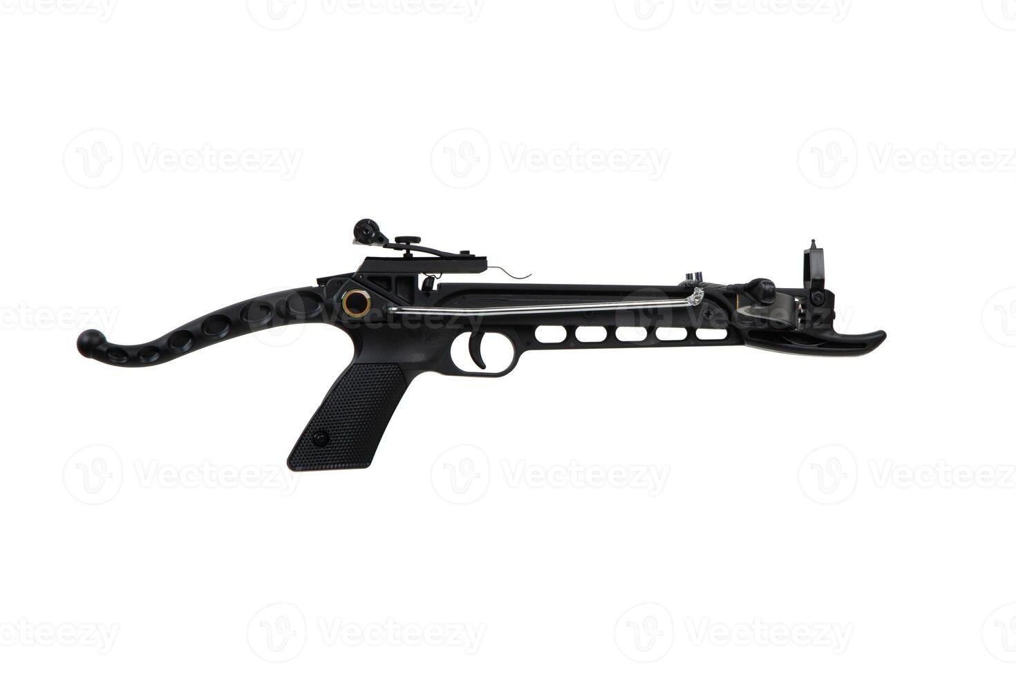 Modern crossbow isolate on a white back. Quiet weapon for hunting and sports. photo