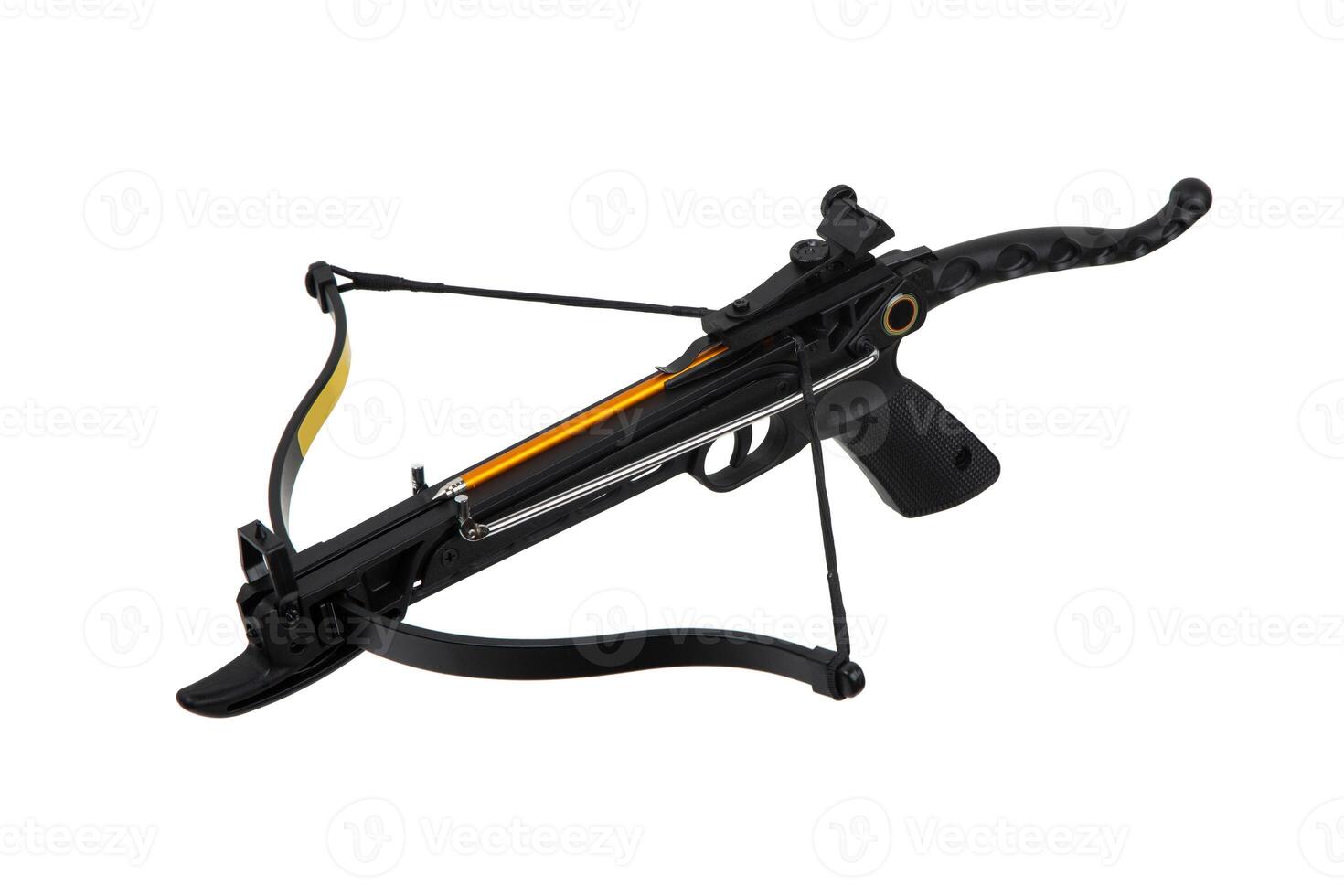 Modern crossbow isolate on a white back. Quiet weapon for hunting and sports. photo