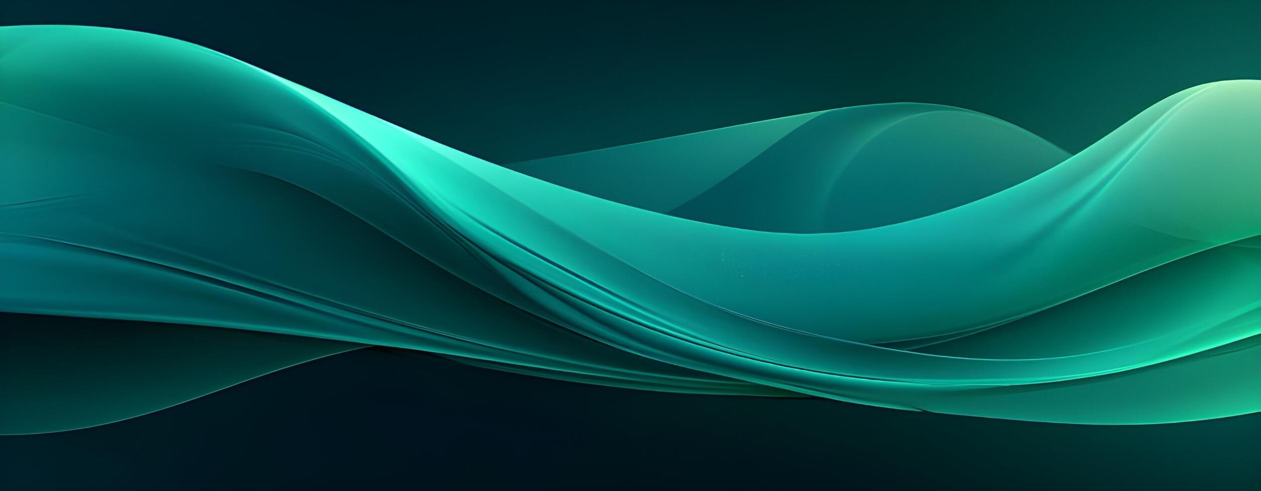 AI generated Green Waves Background photo